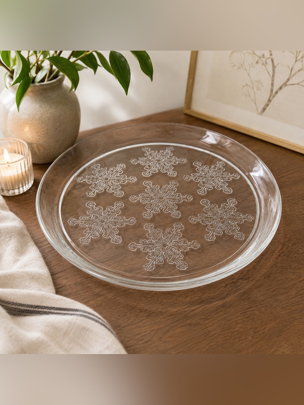 Elegant 13 inch Clear Glass Serving Platter
